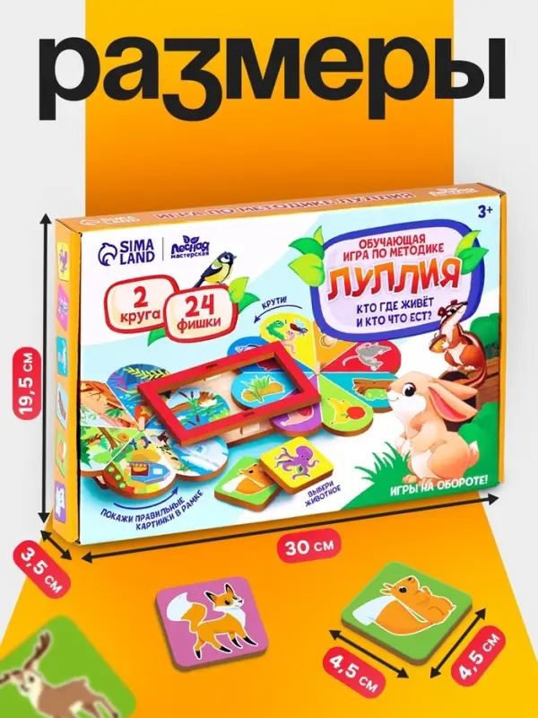 Развивающая игра для детей Лесная мастерская &laquo;Кто где живёт и кто что ест&raquo; по методике Луллия
