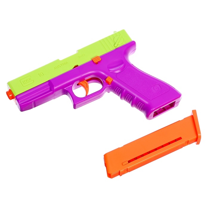 Пистолет детский «Глок», стреляет мягкими пулями, вылетают гильзы, автоматическая перезарядка Пистолет детский «Глок», стреляет мягкими пулями, вылетают гильзы, автоматическая перезарядка