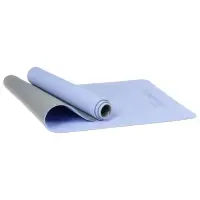 Коврик для фитнеса и йоги ONLYTOP, нескользящий, 183&times;61&times;0.6 см, цвет серый/фиолетовый