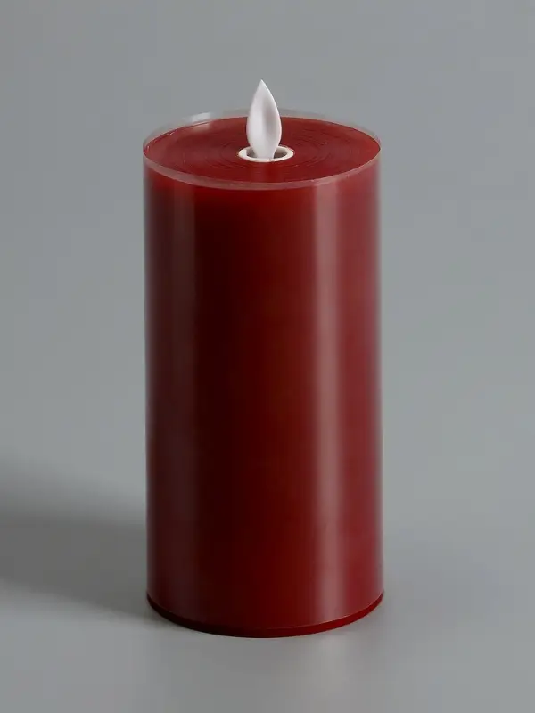 Светодиодная свеча восковая &laquo;Глубокий красный&raquo;, 17&times;7 см, от батареек АААx3, свечение тёплое белое