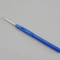 Крючок для вязания, с пластиковой ручкой, d=3.5 мм, 13.5 см, синий