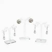 Подставка под серьги &laquo;QF. Ажурная&raquo;, набор 3 шт. h=8.5, 10, 12 см, прозрачная