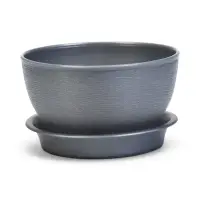 Горшок для цветов с поддоном 0,5 л d12,5см h0,7 см "Фиалочка" серый перламутр Горшок для цветов с поддоном 0,5 л d12,5см h0,7 см "Фиалочка" серый перламутр
