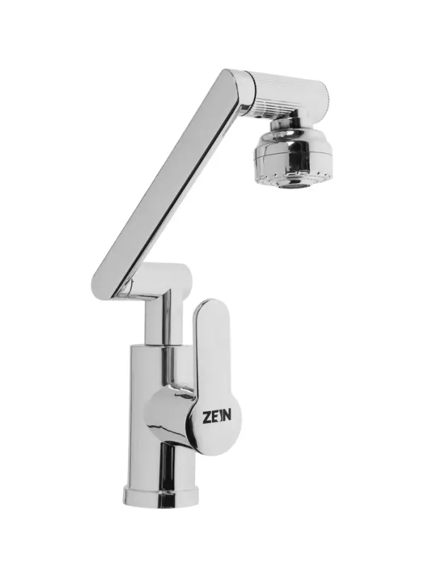 Смеситель для кухни ZEIN Z3707, регулируемый излив высотой 25 см, аэратор 2 режима, хром