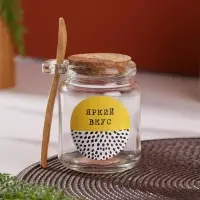 Банка для хранения сыпучих продуктов и круп с ложкой «Яркий вкус», 300 мл Банка для хранения сыпучих продуктов и круп с ложкой «Яркий вкус», 300 мл