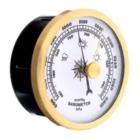 Барометр механический, настенный, золотая рамка, d=6 см