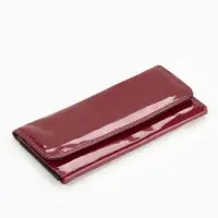 Кошелёк женский на магните, 19.5&times;2.5&times;9 см, лаковый, бордовый