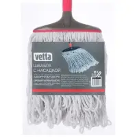 Швабра со сменной насадкой тм VETTA Премиум Грей, хлопок 240 гр., ручка 148 см