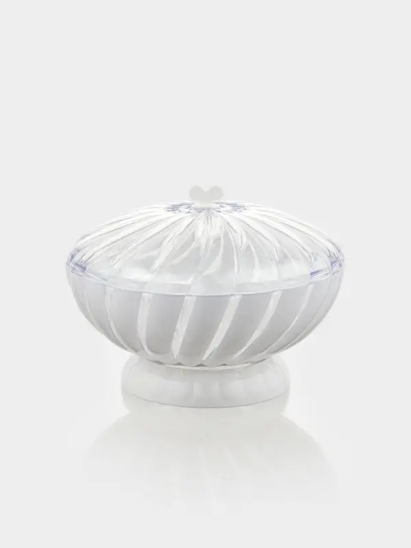 Ваза для фруктов и хлеба Альтернатива &laquo;Грация&raquo;, пластик, 1.5 л, h=14.5 см, d=21 см, белый