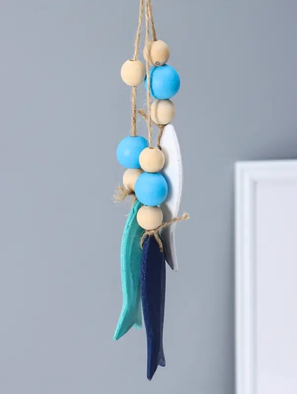 Сувенир интерьерный дерево "Спасательный круг с колоколом и рыбками" 2х10,8х35 см