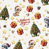 Бумага упаковочная глянцевая &laquo;С Новым годом&raquo;, 70&times;100 см