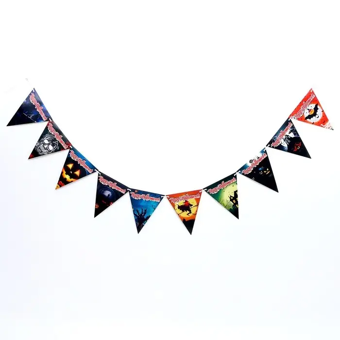 Гирлянда бумажная «Хеллоуин», 14 флажков Гирлянда бумажная «Хеллоуин», 14 флажков