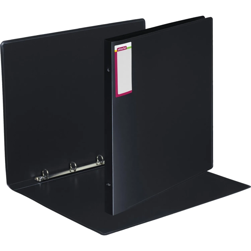 Папка на 4-х кольцах пласт. 25мм вертик. А3 ATTACHE, черный