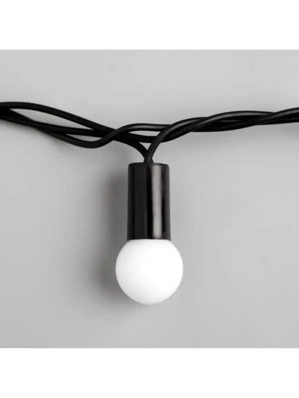 Гирлянда &laquo;Нить&raquo; 10 м с насадками &laquo;Шарики 1.5 см&raquo;, IP44, тёмная нить, 100 LED, свечение бело-синее, мигание, 220 В