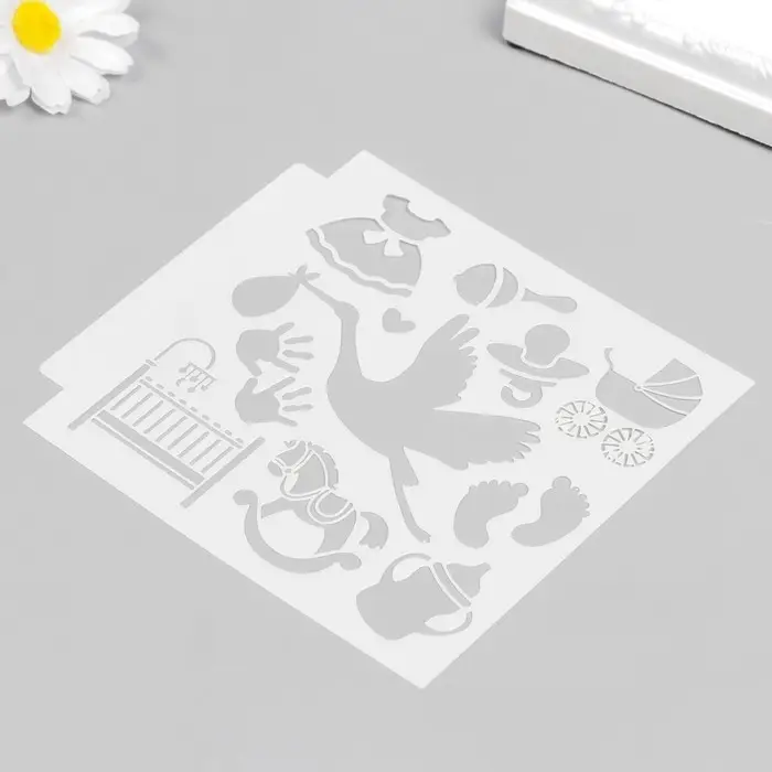 Пластиковый трафарет для творчества «Рождение ребёнка», шаблон, 13×13 см Пластиковый трафарет для творчества «Рождение ребёнка», шаблон, 13×13 см