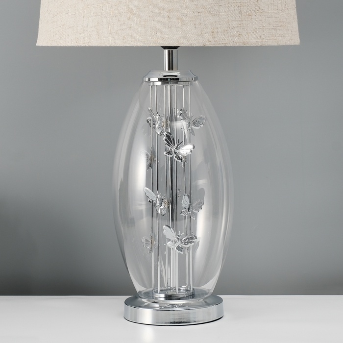 Настольная лампа с абажуром RISALUX «Морган», Е27, 40 Вт, хром, 35×35×62.5 см Настольная лампа с абажуром RISALUX «Морган», Е27, 40 Вт, хром, 35×35×62.5 см