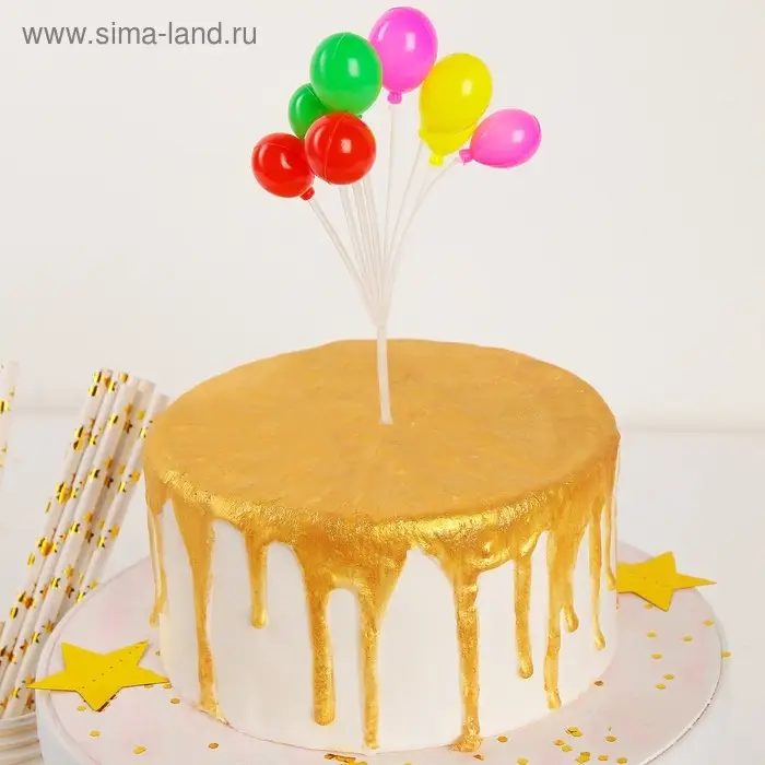 Топпер для торта &laquo;Шарики&raquo;, 17&times;8&times;4.5 см, МИКС