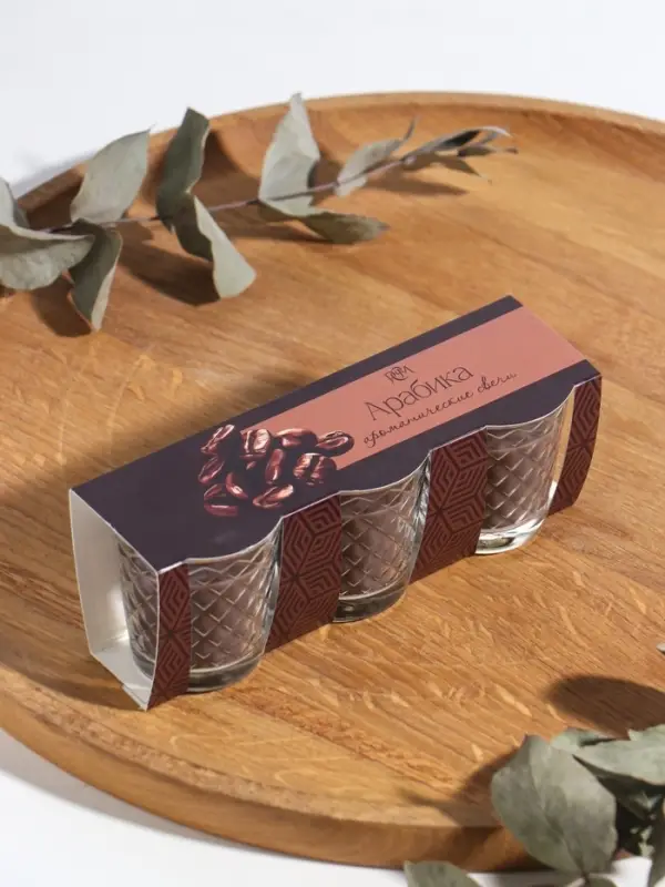 Ароматическая свеча в стакане, набор 3 шт., по 50 мл, 10 ч, 32 г, арабика