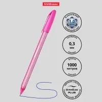 Ручка шариковая ErichKrause U-108 Spring Stick, игольчатый узел 0.7 мм, чернила синие, супермягкое письмо, МИКС