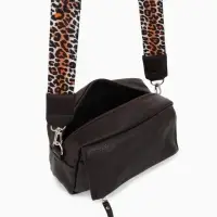 Сумка женская кросс-боди TEXTURA на молнии, 21&times;7&times;13 см, тёмно-коричневая