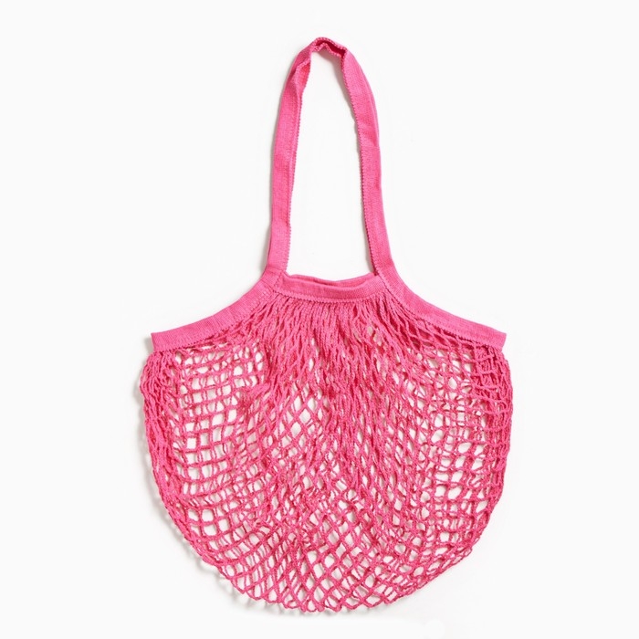 Авоська плетеная сумка, 41 х 27 см, ручка 17 см, клетка 1.5 см, розовая Авоська плетеная сумка, 41 х 27 см, ручка 17 см, клетка 1.5 см, розовая