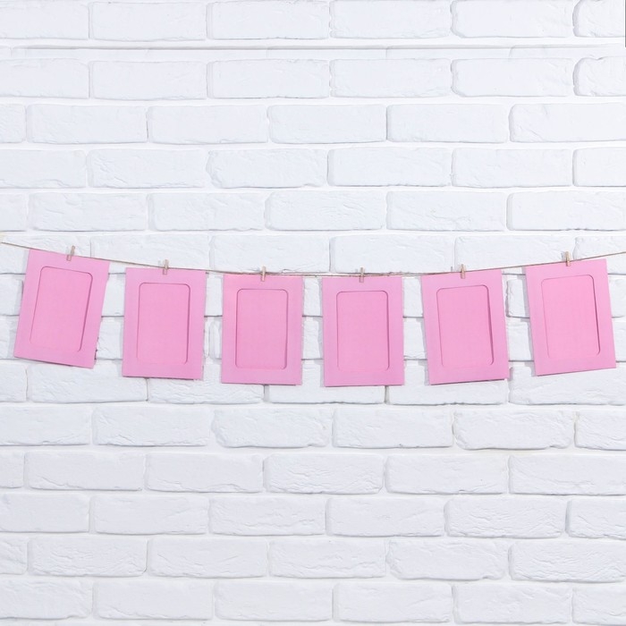 Гирлянда для фотографий с прищепками «Розовая», 6 шт Гирлянда для фотографий с прищепками «Розовая», 6 шт