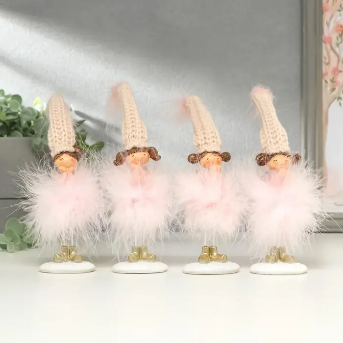 Фигурка полистоун &laquo;Ангелочек-малышка в розовой пуховой юбке&raquo;, 22&times;4&times;5 см, МИКС