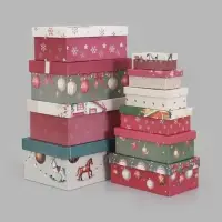 Коробки подарочные 10 в 1 &laquo;Новогоднее настроение&raquo;, 30&times;19&times;11.5 - 12&times;6.5&times;4 см