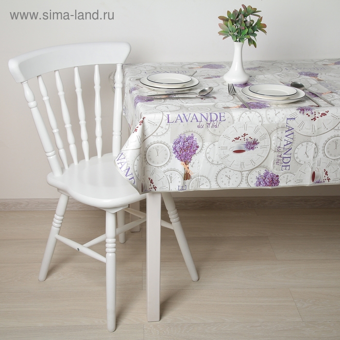 Скатерть на нетканой основе многоразовая с бейкой «Лаванда», 135×110 см, серый