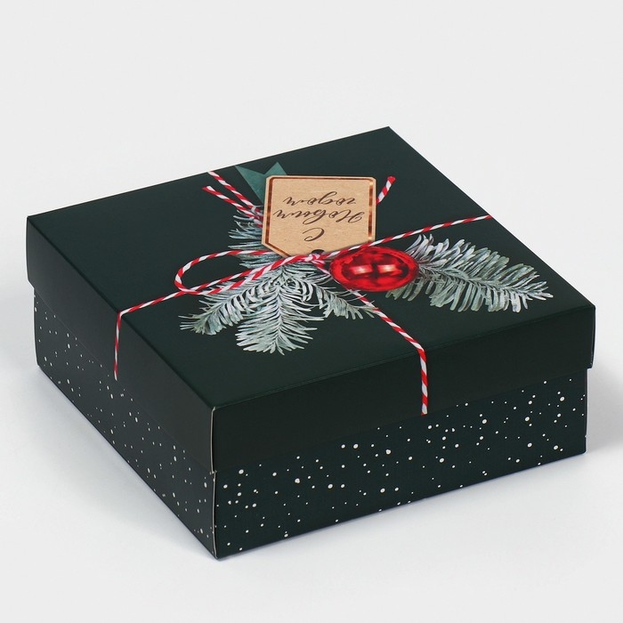 Коробка новогодняя складная «Новогодняя посылка», 17 х 17 х 7 см, Новый год Коробка новогодняя складная «Новогодняя посылка», 17 х 17 х 7 см, Новый год