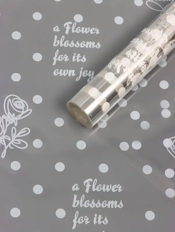 Пленка прозрачная с рисунком Flower Blossons Белый 0.7×8.2±5%м