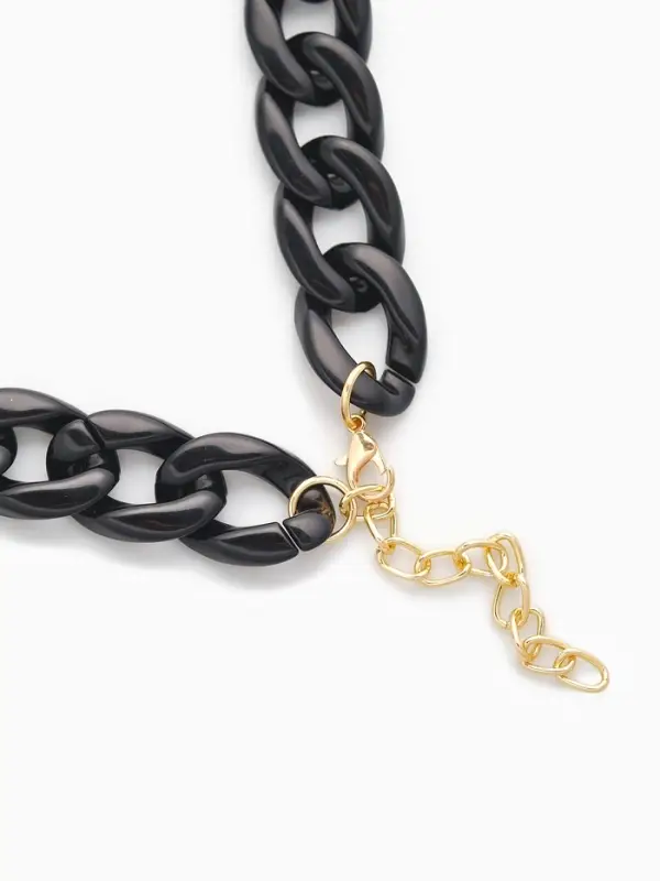 Колье &laquo;Цепь&raquo;, диагональ, чёрное, 45 см