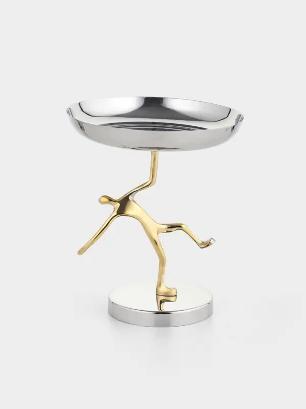 Салатник на подставке &laquo;Человек&raquo;, 17&times;17&times;20 см, нержавеющая сталь, латунь