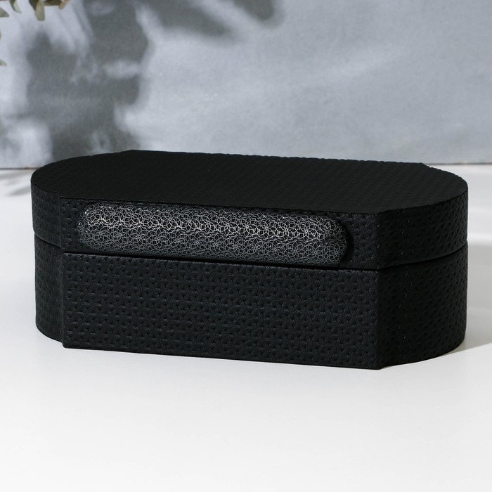 Шкатулка для украшений «Чёрный узор» экокожа, набор 2 шт. Шкатулка для украшений «Чёрный узор» экокожа, набор 2 шт.