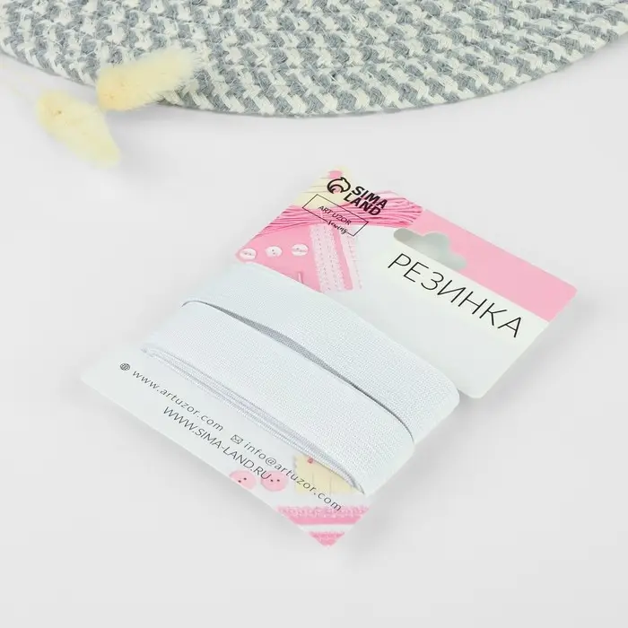 Резинка вязаная, 20 мм, 2.4±0.5 м, белая Резинка вязаная, 20 мм, 2.4±0.5 м, белая