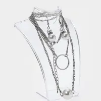 Бюст для украшений с отверстиями для серёжек QF, 10&times;2.5&times;13 см, h=13 см, прозрачный, глянцевый