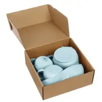 Посуда детская силиконовая, 7 предметов, голубой, Крошка Я