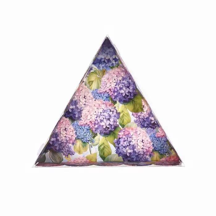 Коробка для кондитерских изделий с пластиковой крышкой «Гортензия», 18 х 3 см