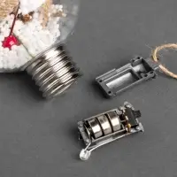 Набор ёлочных шаров &laquo;Зимний лес&raquo;, 3 шт., d=8 см, 1 LED, от батареек, свечение белое