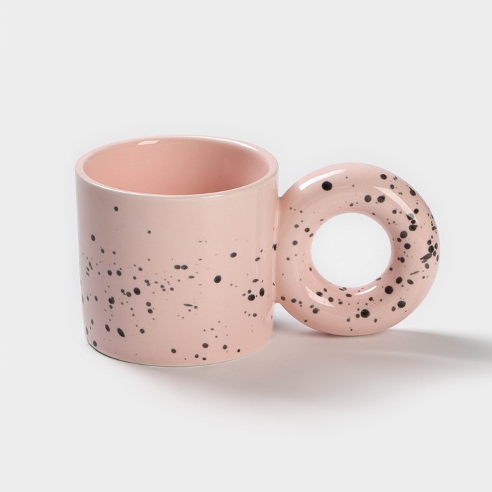 Кружка керамическая «Бублик», 300 мл, цвет розовый Кружка керамическая «Бублик», 300 мл, цвет розовый