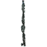 Мишура зеленая с заснеженными кончиками Новогодняя,длин 2м,диам 7см НУ-5467