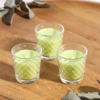 Ароматическая свеча в стакане, набор 3 шт., по 50 мл, 10 ч, 32 г, лайм-мята