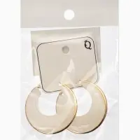Серьги-кольца акрил "Тренд", цвет молочный в золоте