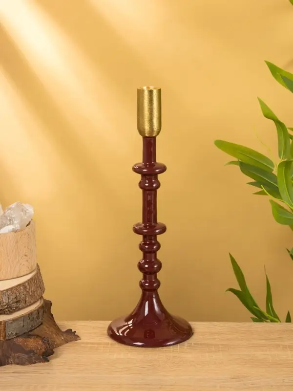 Подсвечник на 1 свечу "Сливовый" 10х10х31 см