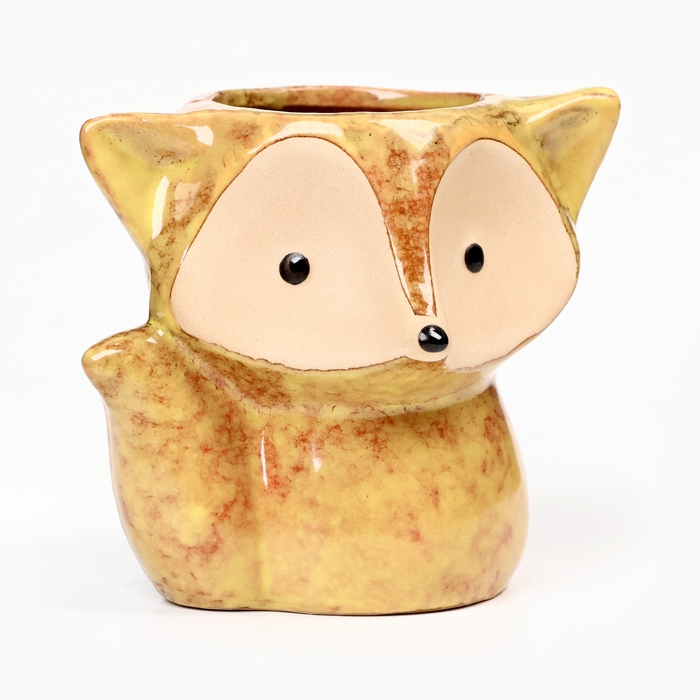 Горшок Горшок "Лисенок Фред" рыжий, 8х9х9см
