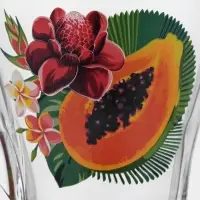 Кружка &laquo;Тропические фрукты&raquo;, 250 мл, стекло, прозрачная, рисунок МИКС