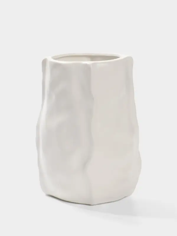 Ваза настольная керамика "Габино" 18,5х12 см, белый