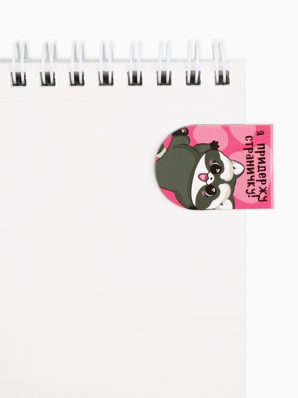 Закладки магнитные для книг, 8 шт "Еноты и котики"