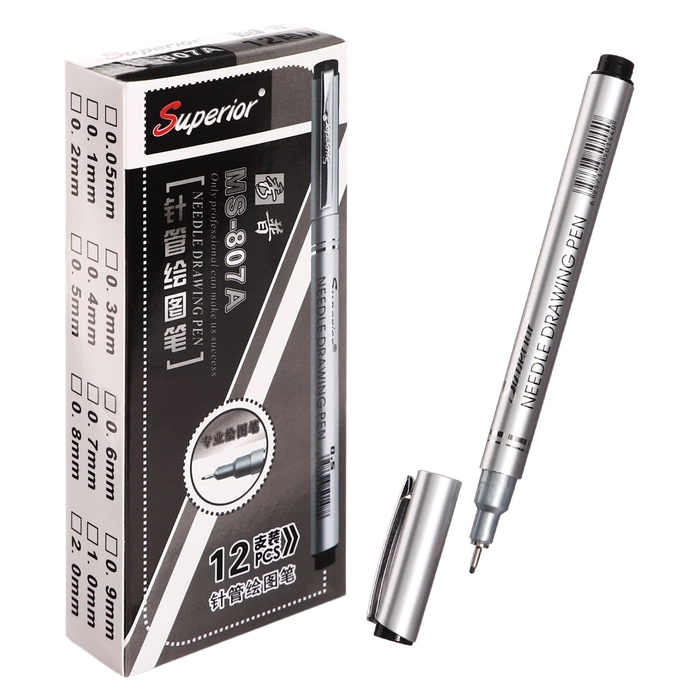 Маркер профессиональный линер черный, тонкая линия, 0.8 мм Маркер профессиональный линер черный, тонкая линия, 0.8 мм