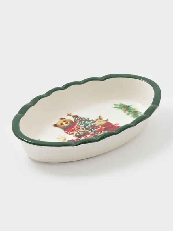 Блюдо для запекания Доляна «Новогодние животные», 28×17.5×4.9 см, доломит, белое Блюдо для запекания Доляна «Новогодние животные», 28×17.5×4.9 см, доломит, белое